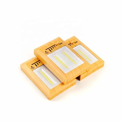 HENGBO- Dimmer COB Cordless Switch Light with magnets and loops, wood color